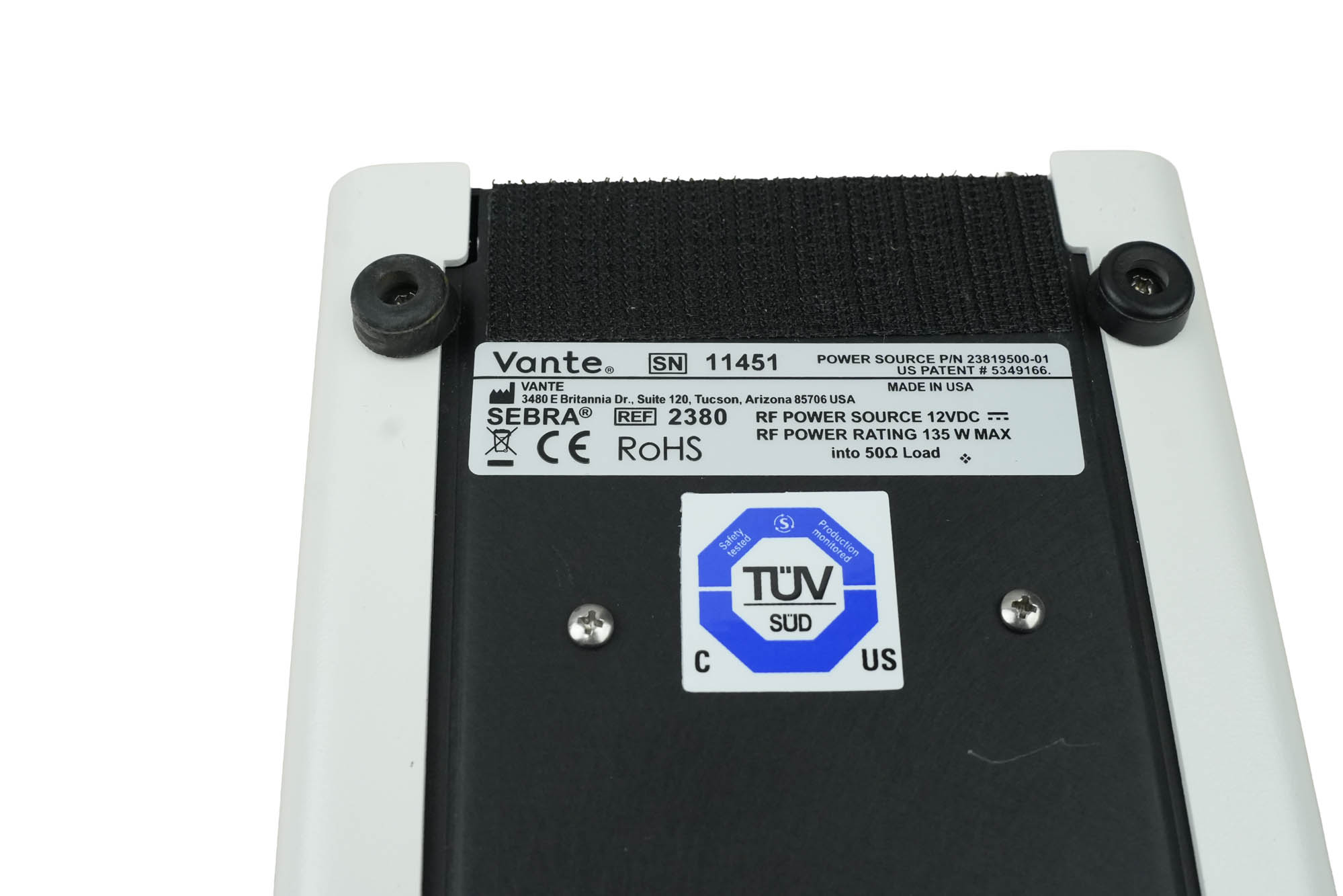 SEBRA Model 2380 hand-held tube sealer sealing head 1105 SEBRA Model 2380 hand-held tube sealer sealing head 1105