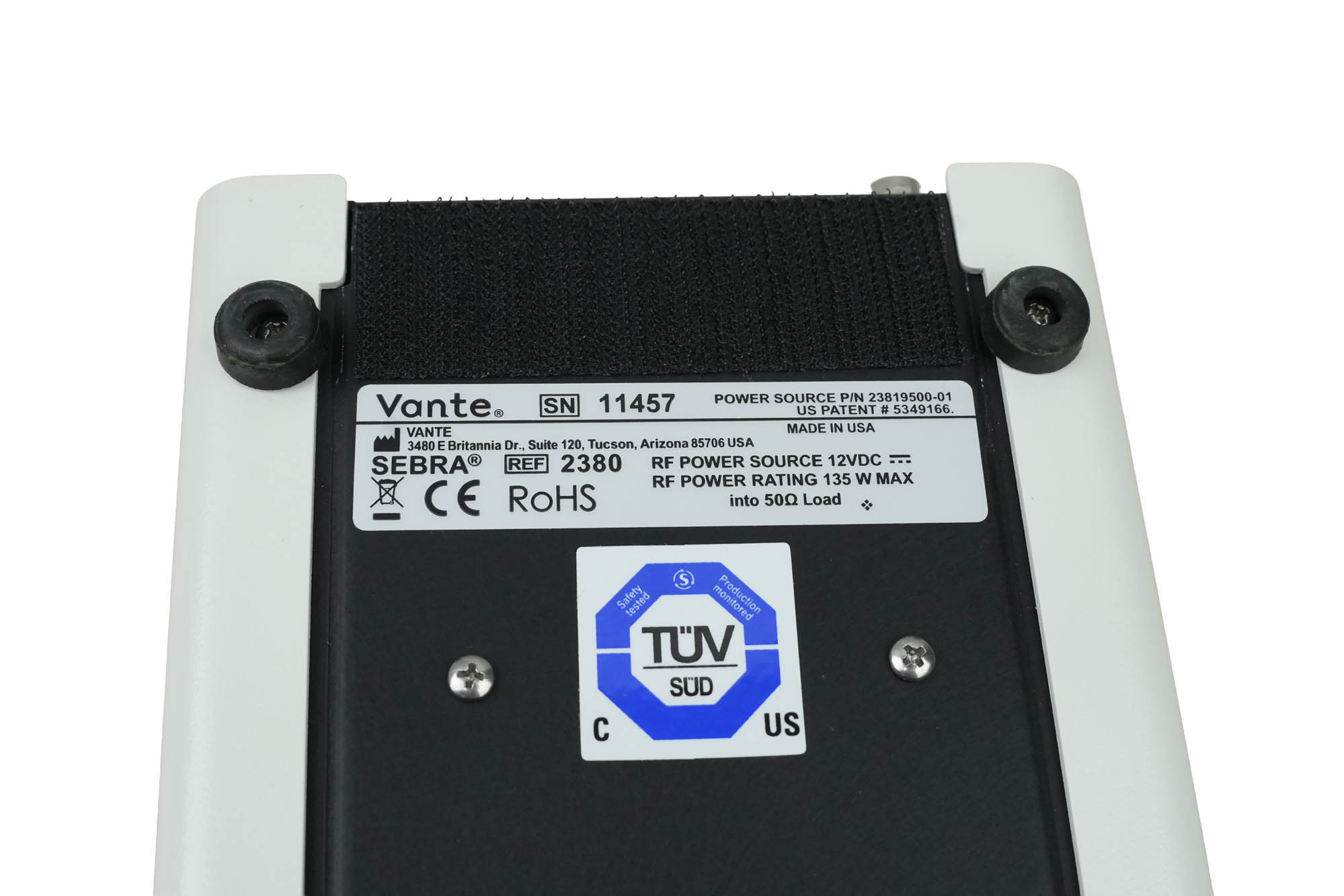 SEBRA Model 2380 hand-held tube sealer sealing head 1105 EMH460 SEBRA Model 2380 hand-held tube sealer sealing head 1105