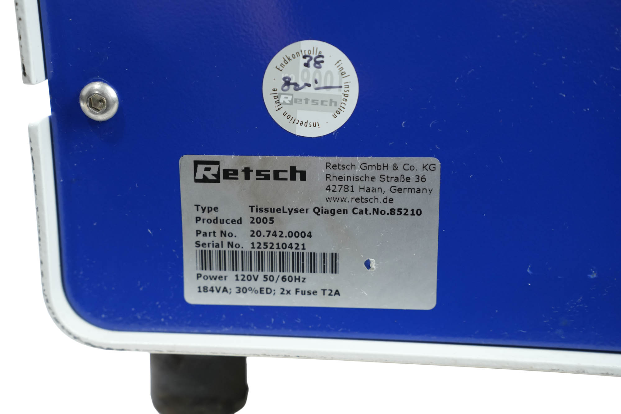 Retsch Qiagen Tissue Lyser bead mill Retsch Qiagen Tissue Lyser bead mill